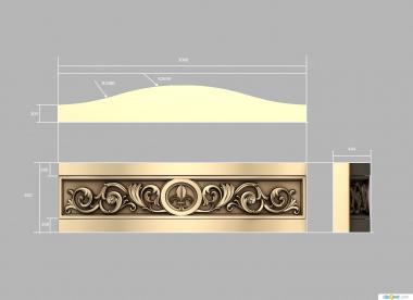 Symmetrycal onlays (Detail of a balcony with a thickening in the center, NKS_1258) 3D models for cnc