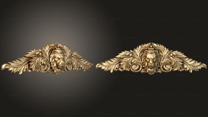 Symmetrycal onlays (Overlay with lion and acanthus leaves, NKS_1261) 3D models for cnc