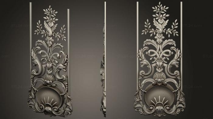 Накладки симметричные (Резной декор двери, NKS_1268) 3D модель для ЧПУ станка