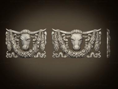 Symmetrycal onlays (Garland on the horns of a bull, NKS_1274) 3D models for cnc