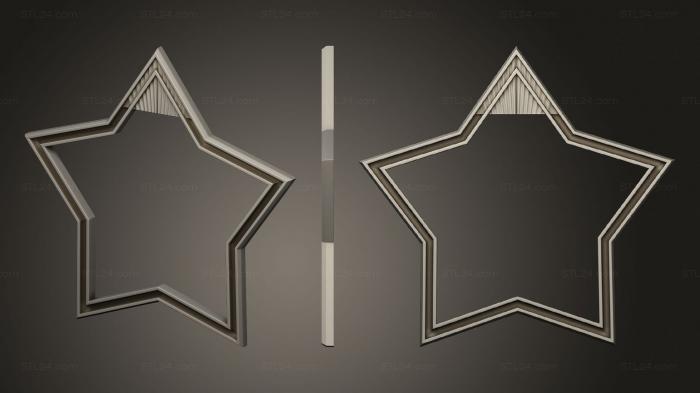 Накладки симметричные (Элемент декора звезда, NKS_1286) 3D модель для ЧПУ станка
