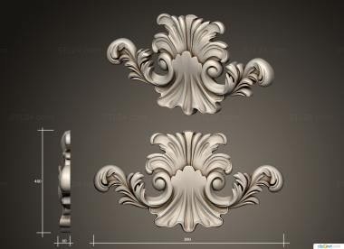 Symmetrycal onlays (The decor is carved, NKS_1321) 3D models for cnc