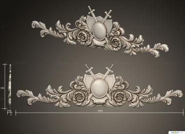 Symmetrycal onlays (Decor Carved Pommels, NKS_1324) 3D models for cnc