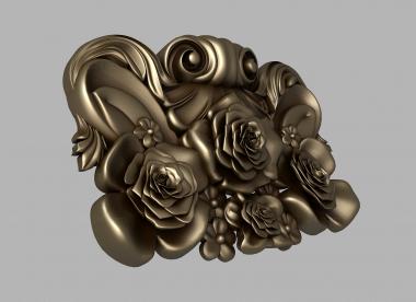 Symmetrycal onlays (Overlay with roses, NKS_1340) 3D models for cnc