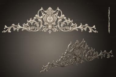 Symmetrycal onlays (Horizontal decoration with acanthus cartouche, NKS_1342) 3D models for cnc