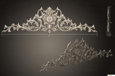 Symmetrycal onlays (Horizontal decoration with acanthus cartouche, NKS_1342) 3D models for cnc