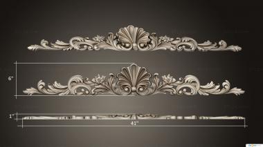 Symmetrycal onlays (Cartouche of acanthus leaves, NKS_1372) 3D models for cnc