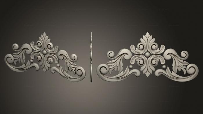Symmetrycal onlays (Decor with acanthus elements, NKS_1381) 3D models for cnc