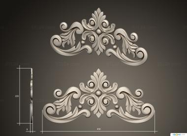 Symmetrycal onlays (Decor with acanthus elements, NKS_1381) 3D models for cnc