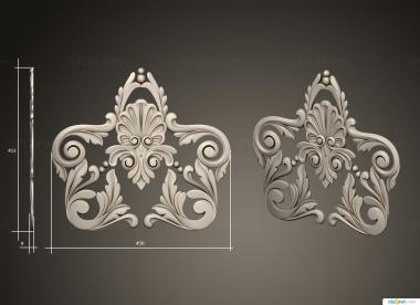 Symmetrycal onlays (Decor with oval shell elements, NKS_1382) 3D models for cnc