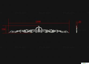 Symmetrycal onlays (Crown trim, NKS_1393) 3D models for cnc