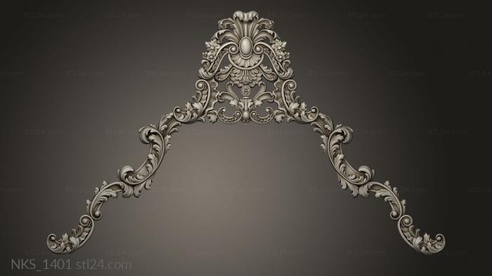 Carved wall cover or headboard of a carved bed