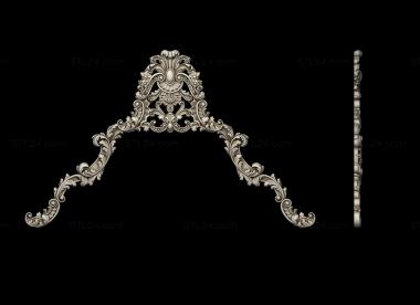 Symmetrycal onlays (Carved wall cover or headboard of a carved bed, NKS_1401) 3D models for cnc