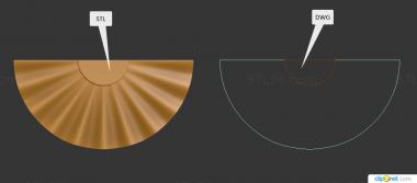 Symmetrycal onlays (Fan-shaped pad, NKS_1404) 3D models for cnc