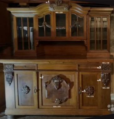 Symmetrycal onlays (Linings on the cabinet variant of the pommel and cartouche, NKS_1411) 3D models for cnc