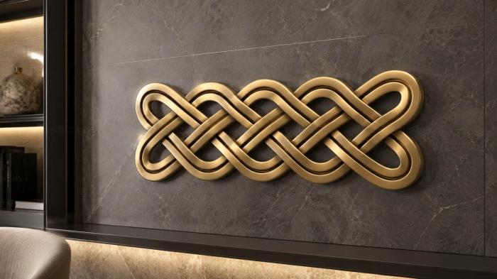 Onlays (Geometrical Celtic knot design, NK_0486) 3D models for cnc