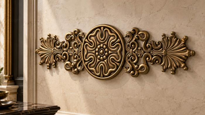 Onlays (Decorative rosette with central medallion and symmetrical fan inserts, NK_0489) 3D models for cnc