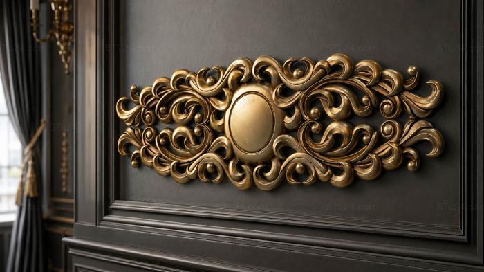 Onlays (Baroque ornament with medallion and acanthus scrolls, NK_0503) 3D models for cnc