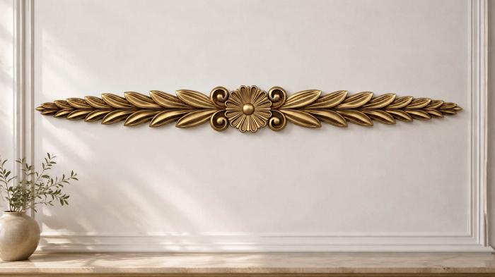 Onlays (Baroque leaf decor with rosette, NK_0518) 3D models for cnc
