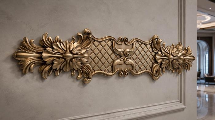Onlays (Panel with diamond grid and floral accents, NK_0525) 3D models for cnc