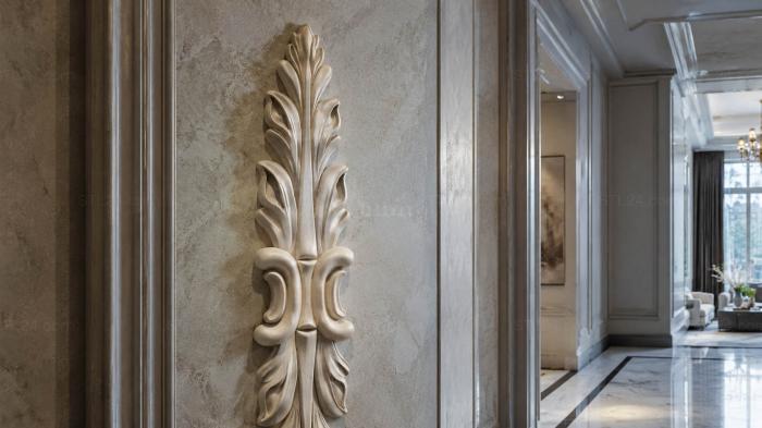 Onlays (Elongated decorative element with acanthus leaves, NK_0554) 3D models for cnc