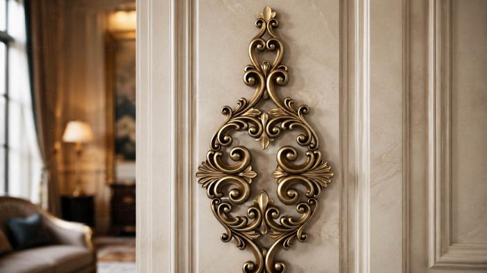 Onlays (Openwork scroll decor with symmetry in the Baroque style, NK_0557) 3D models for cnc