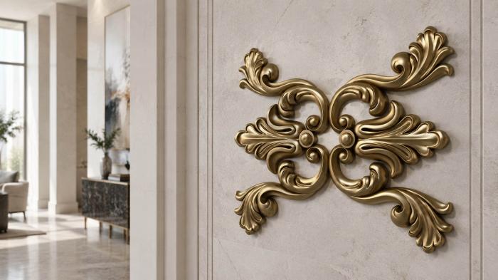 Onlays (Cross-shaped ornament of acanthus and scrolls, NK_0564) 3D models for cnc