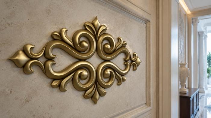 Onlays (Baroque decorative element with curls and petals, NK_0566) 3D models for cnc