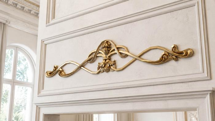 Onlays (Geometric carved decor with foliate accent and crisscross ribbons, NK_0716) 3D models for cnc