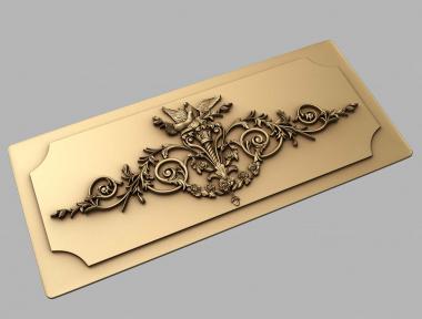 Onlays (Panel with decorations crowned with a dove, NK_0839) 3D models for cnc