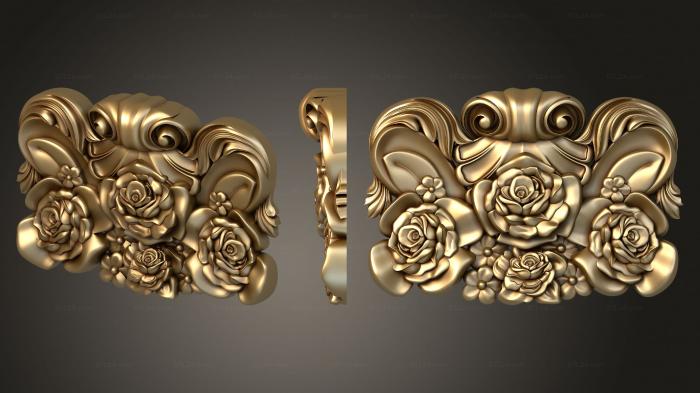 Onlays (Overlay with roses version1, NK_0844) 3D models for cnc
