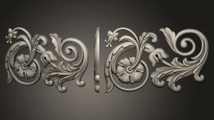 Накладки (Декор с цветком, NK_0857) 3D модель для ЧПУ станка