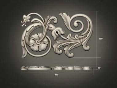 Onlays (Decor with a flower, NK_0857) 3D models for cnc