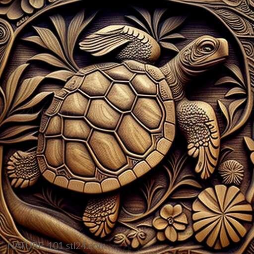 Природа и животные (Черепаха святого Адвайты знаменитое животное 1, NATURE_101) 3D модель для ЧПУ станка