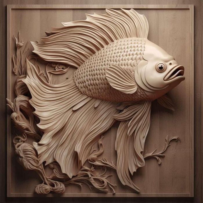 Nature and animals (Giant fighting fish fish 4, NATURE_1052) 3D models for cnc
