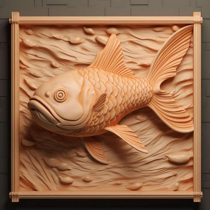 Nature and animals (Calico goldfish fish 2, NATURE_1110) 3D models for cnc