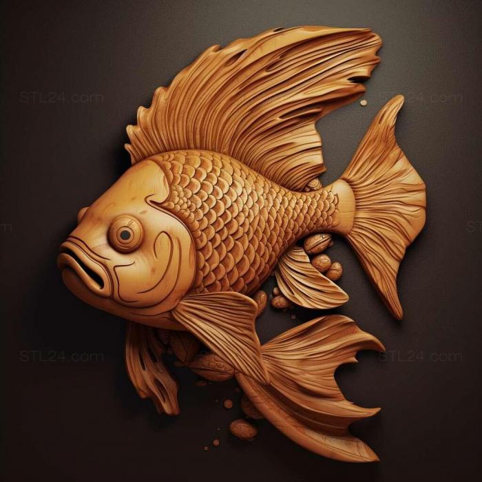 Ситцевая золотая рыбка рыбка 3