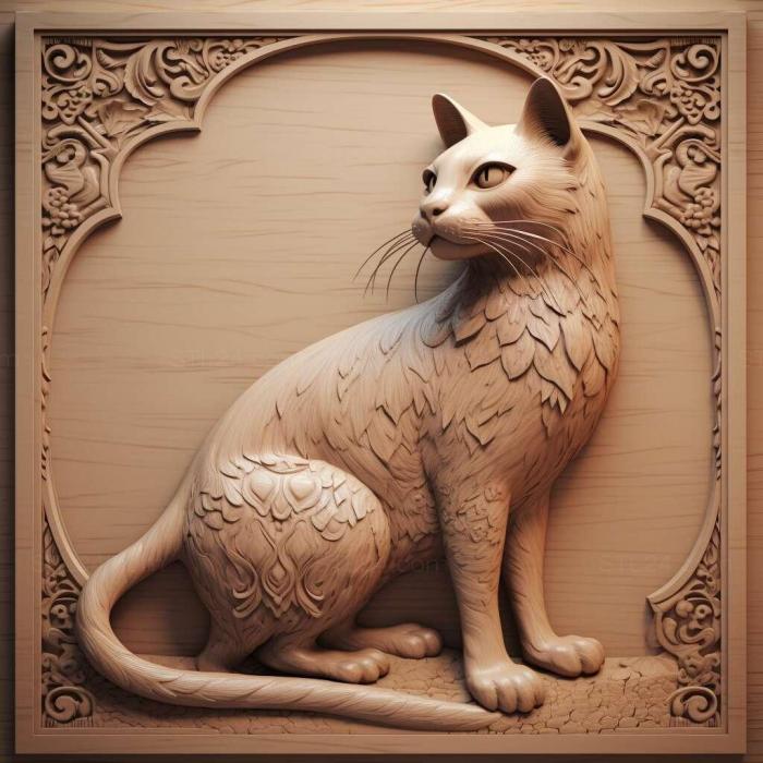 Nature and animals (st Oriental Bicolour cat 3, NATURE_115) 3D models for cnc