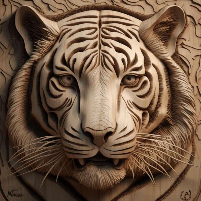 Nature and animals (st Kuzya tiger famous animal 1, NATURE_1173) 3D models for cnc