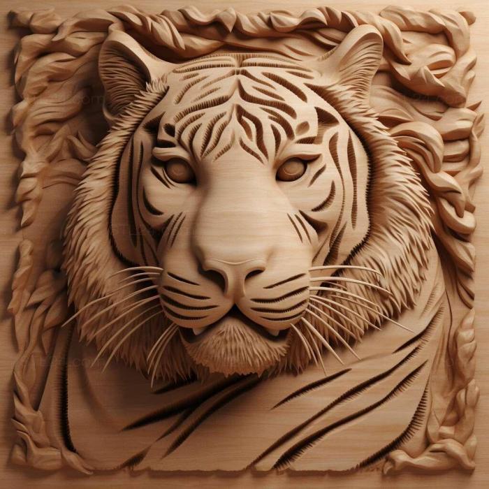 Nature and animals (st Kuzya tiger famous animal 3, NATURE_1175) 3D models for cnc