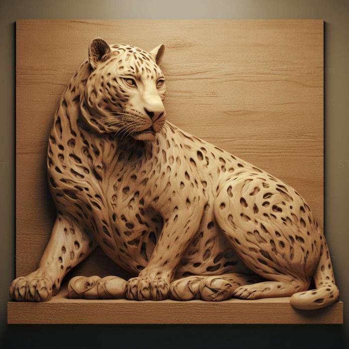 Nature and animals (st Leopardus braccatus 1, NATURE_1189) 3D models for cnc