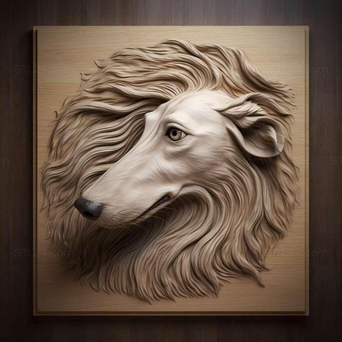 Nature and animals (st Silky Windhound dog 4, NATURE_1208) 3D models for cnc