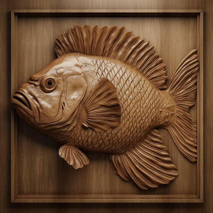 Nature and animals (Hemichromis handsome fish 1, NATURE_1209) 3D models for cnc