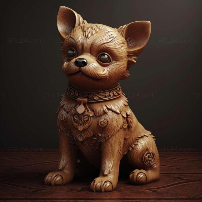 Nature and animals (st Russian toy dog 3, NATURE_123) 3D models for cnc