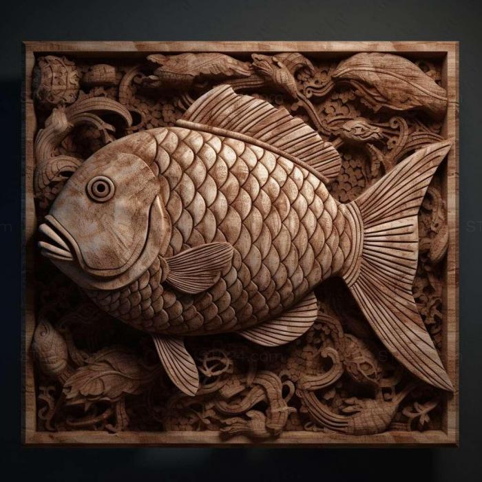 Nature and animals (Paraloricaria fish 1, NATURE_1285) 3D models for cnc