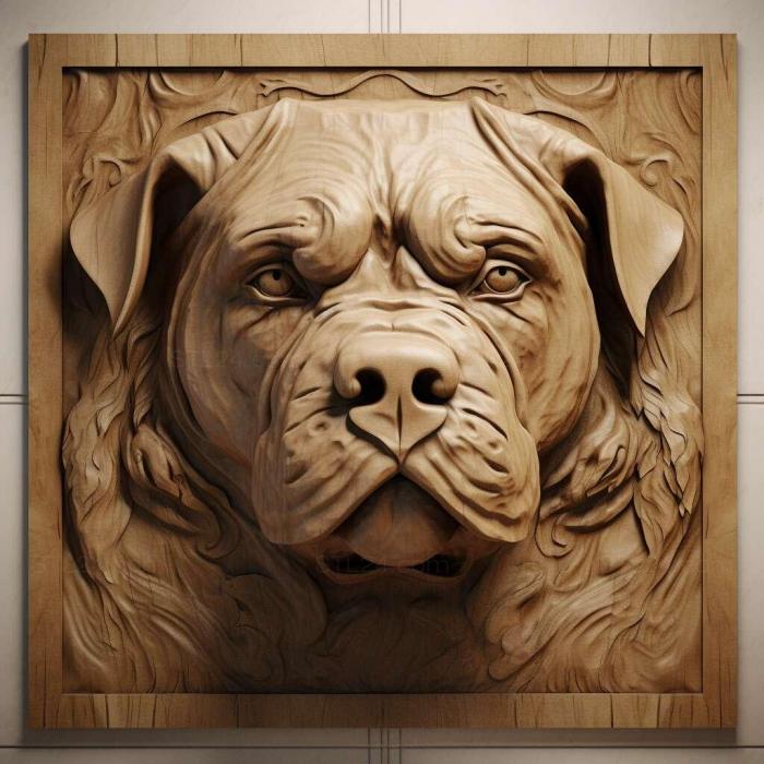 Природа и животные (Сент-Йельская собака знаменитое животное 1, NATURE_1289) 3D модель для ЧПУ станка