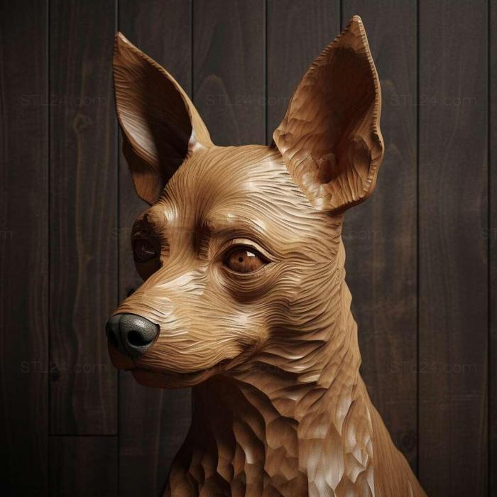 Природа и животные (Сент-Английский Той-терьер собака 2, NATURE_1294) 3D модель для ЧПУ станка