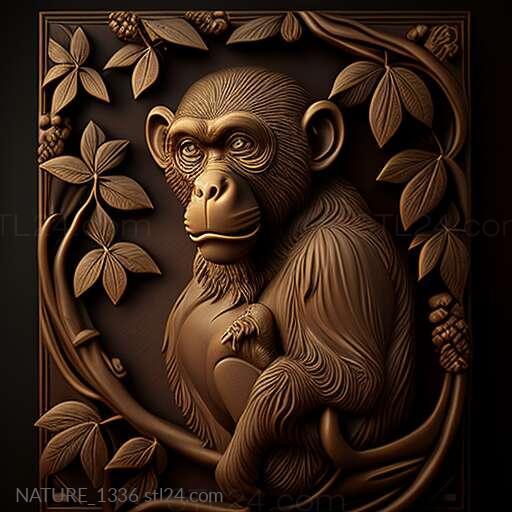 Nature and animals (st Pishgam macaque famous animal 4, NATURE_1336) 3D models for cnc
