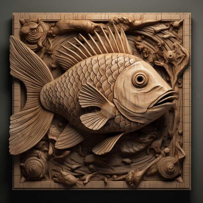 Nature and animals (st Schaper s epiplatis fish 1, NATURE_1337) 3D models for cnc
