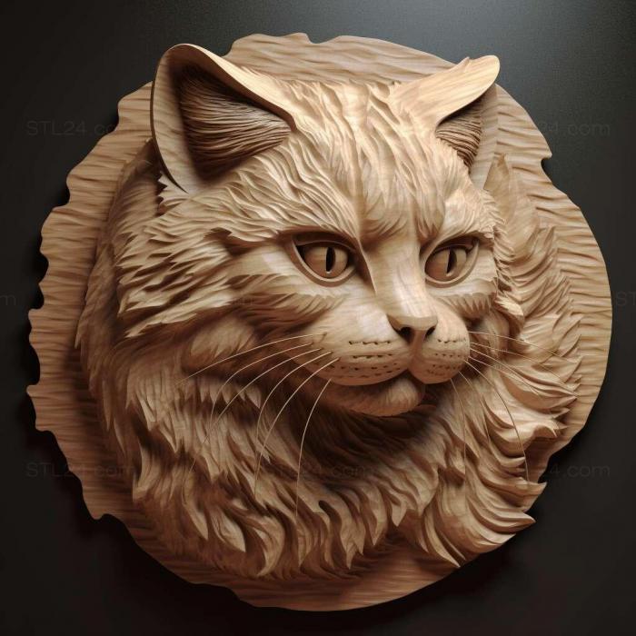 Nature and animals (American Curl cat 3, NATURE_1359) 3D models for cnc
